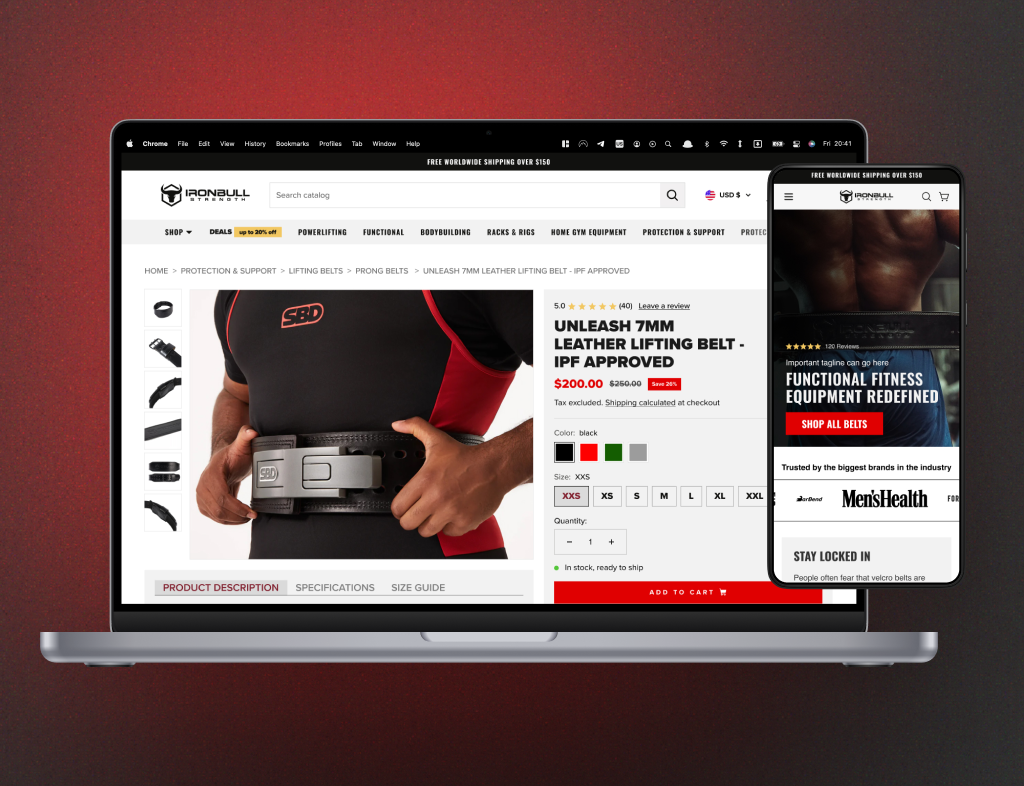 Iron Bull Strength Shopify store